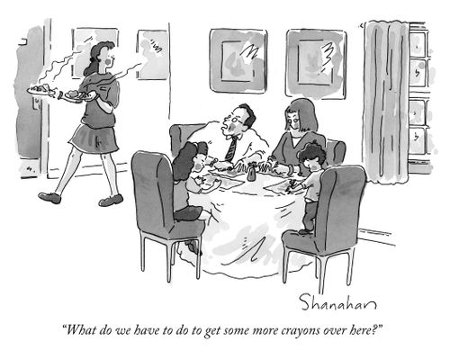 "What do we have to do to get some more crayons over here?"