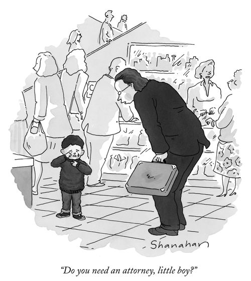 "Do you need an attorney, little boy?"