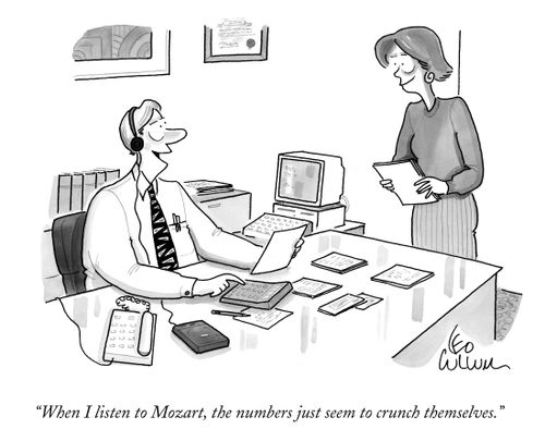 "When I listen to Mozart, the numbers just seem to crunch themselves."