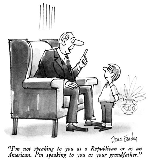 "I'm not speaking to you as a Republican or as an American. I'm speaking to you as your grandfather."