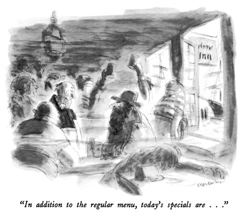 "In addition to the regular menu, today's specials are . . ."
