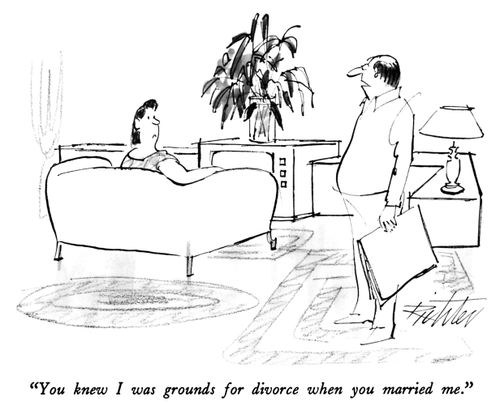 "You knew I was grounds for divorce when you married me."