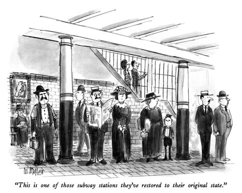 "This is one of those subway stations they've restored to their original state."