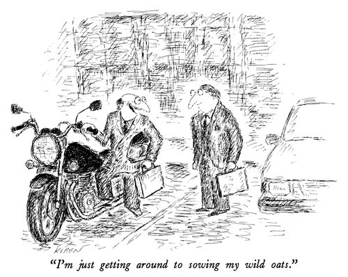 "I'm just getting around to sowing my wild oats."