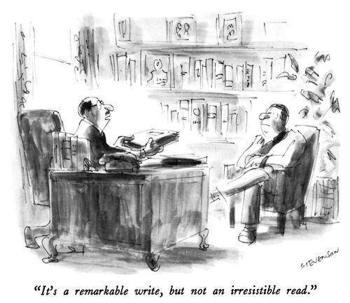 "It's a remarkable write, but not an irresistible read."