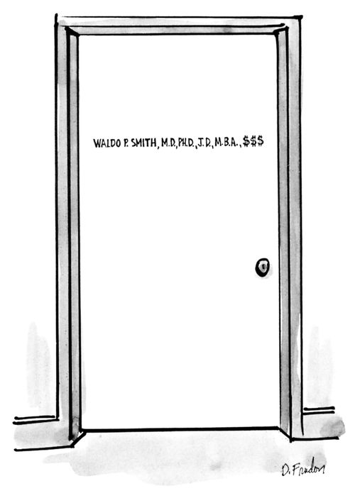 Waldo P. Smith, M.D., PH.D, J.D., M.B.A., $$$