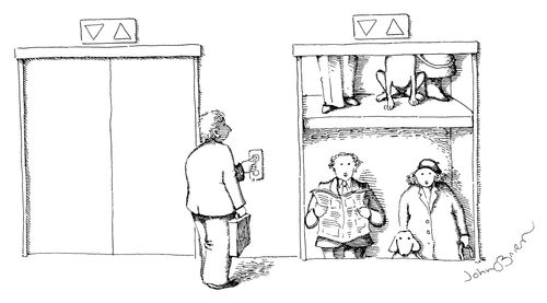 Elevator rolling TV picture.
