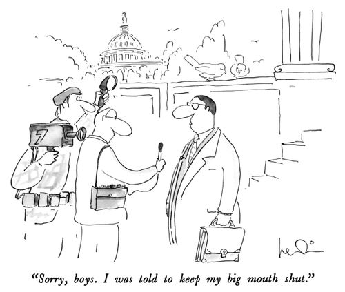 "Sorry, boys. I was told to keep my big mouth shut."