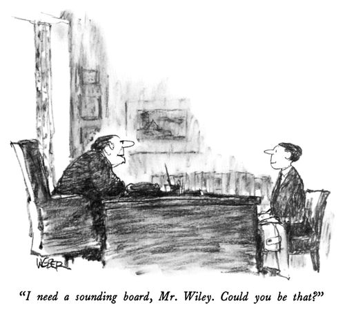 "I need a sounding board, Mr. Wiley. Could you be that?"