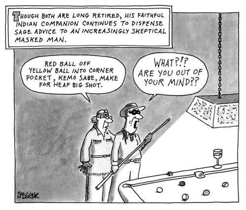 Though both are long retired, his faithful Indian companion continues to dispense sage advice to an increasingly skeptical masked man.