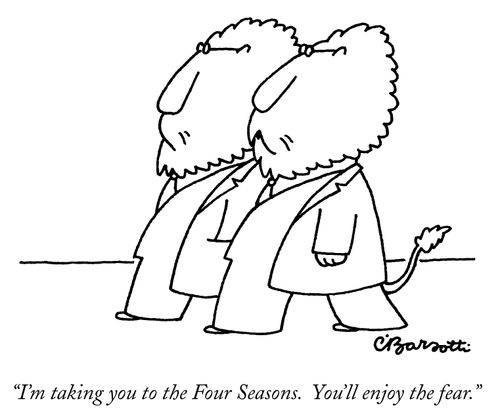 "I'm taking you to the Four Seasons. You'll enjoy the fear."