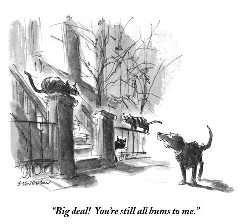 "Big deal! You're still all bums to me."