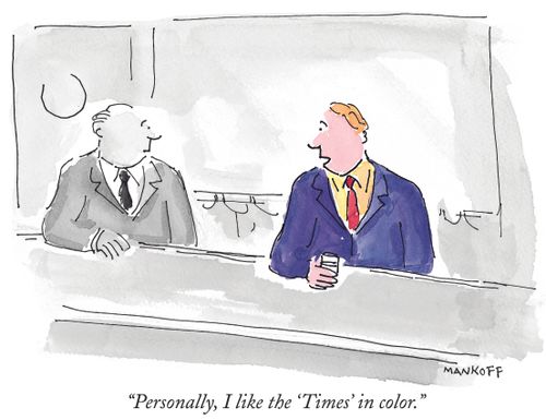 "Personally, I like the 'Times' in color."