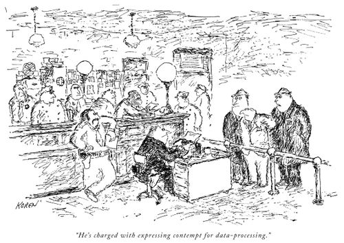 "He's charged with expressing contempt for data-processing."