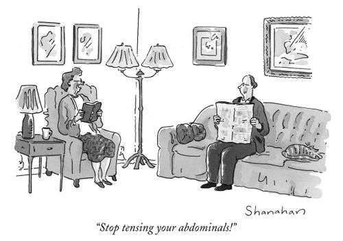 "Stop tensing your abdominals!"