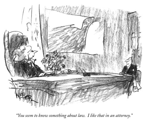 "You know something about the law. I like that in an attorney."