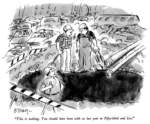 "This is nothing. You should have been with us last year at Fifty-third and Lex."