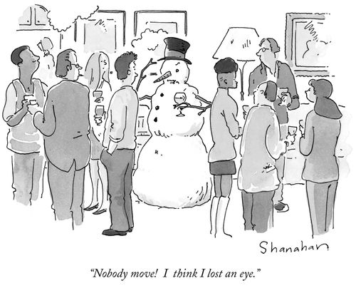 "Nobody move! I think I lost an eye."