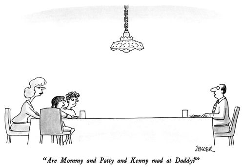 "Are Mommy and Patty and Kenny mad at Daddy?"