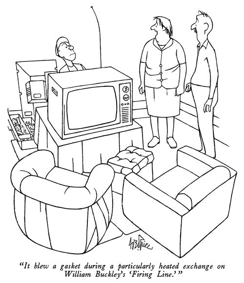 "It blew a gasket during a particularly heated exchange on William Buckley's 'Firing Line.'"