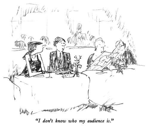 "I don't know who my audience is."