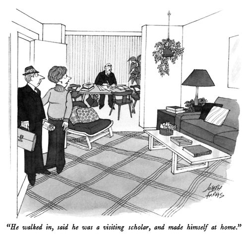 "He walked in, said he was a visiting scholar, and made himself at home."