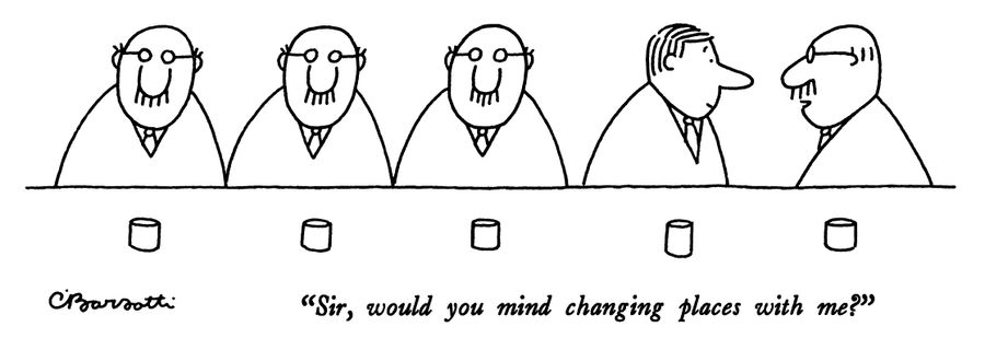 "Sir, would you mind changing places with me?"