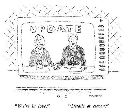 "We're in love.""Details at eleven."