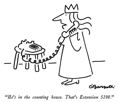 "He's in the counting house. That's Extension 5198."