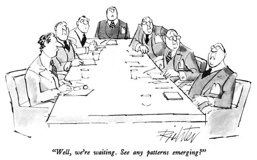 "Well, we're waiting. See any patterns emerging?"