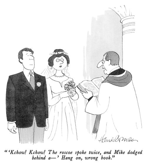 "'Kchow! Kchow! The roscoe spoke twice, and Mike dodged behind a-' Hang on, wrong book."