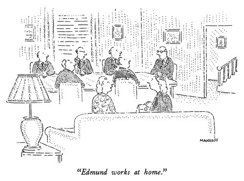 "Edmund works at home."