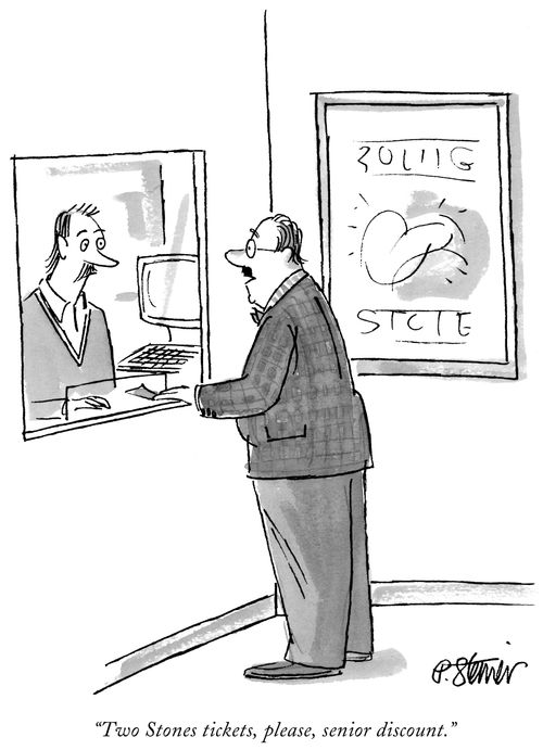 "Two Stones tickets, please, senior discount."