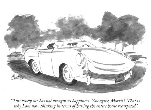 "This lovely car has not brought us happiness. You agree, Morris? That is why I am now thinking in terms of having the entire house recarpeted."