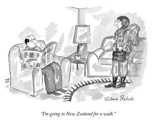 "I'm going to New Zealand for a walk."