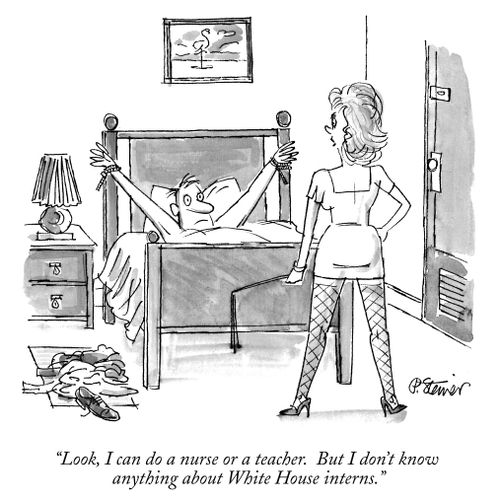 "Look, I can do a nurse or a teacher. But I don't know anything about White House interns."