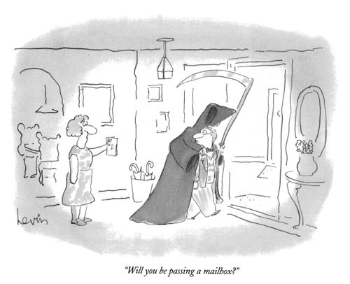 "Will you be passing a mailbox?"