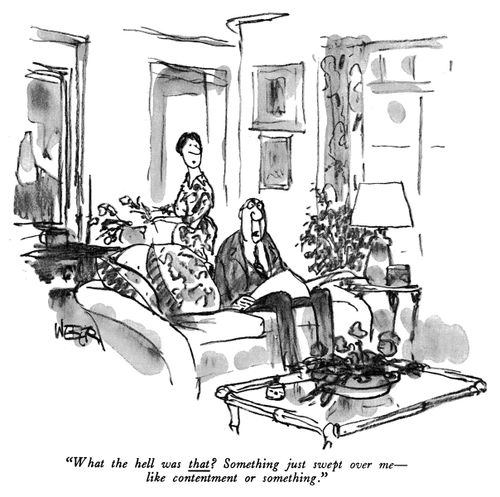 "What the hell was THAT? Something just swept over me -- like contentment or something."