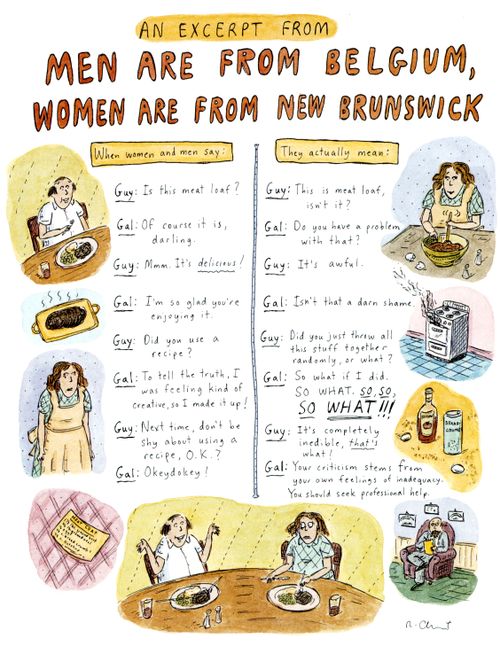 An excerpt from "Men are from Belgium, and women are from New Brunswick".