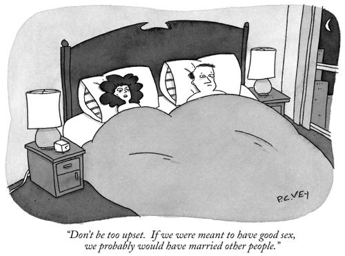 "Don't be too upset. If we were meant to have good sex, we probably would have married other people."