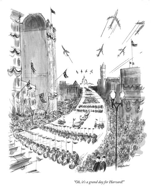 "Oh, it's a grand day for Harvard!"