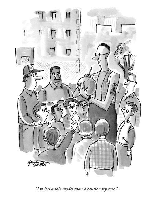 "I'm less a role model than a cautionary tale."