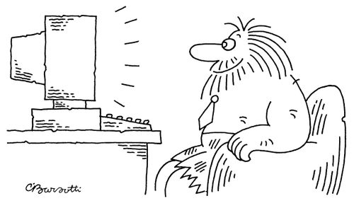 Caveman at Computer