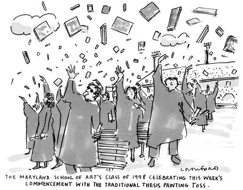 The Maryland School of Art's Class of 1998 Celebrating This Week's Commencement With The Traditional Thesis Painting Toss.