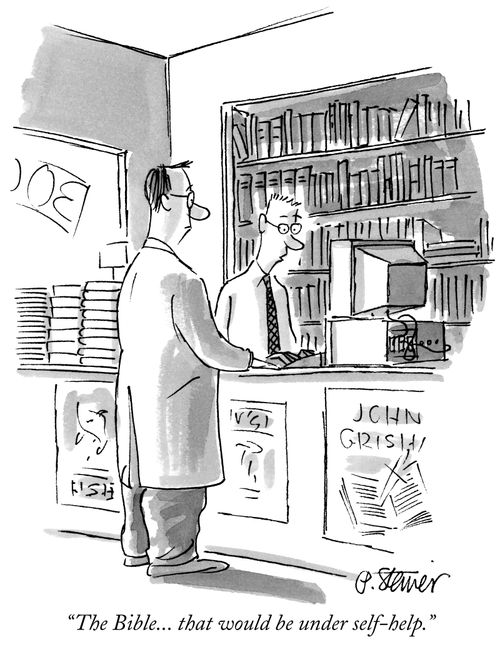 "The Bible . . . that would be under self-help."