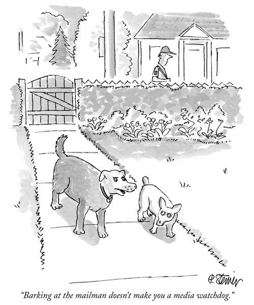 "Barking at the mailman doesn't make you a media watchdog."