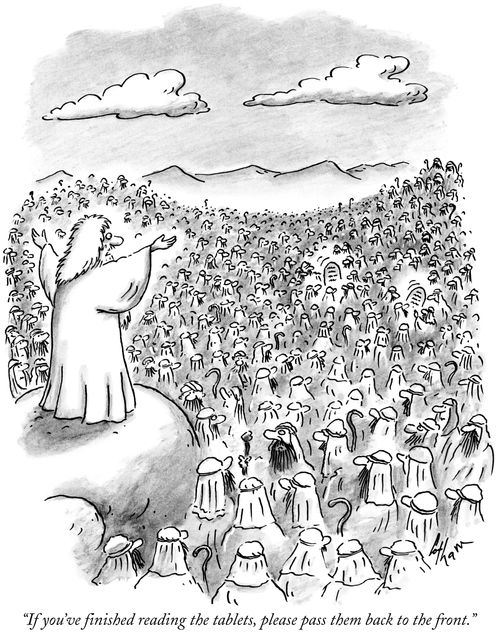 "If you've finished reading the tablets, please pass them back to the front."