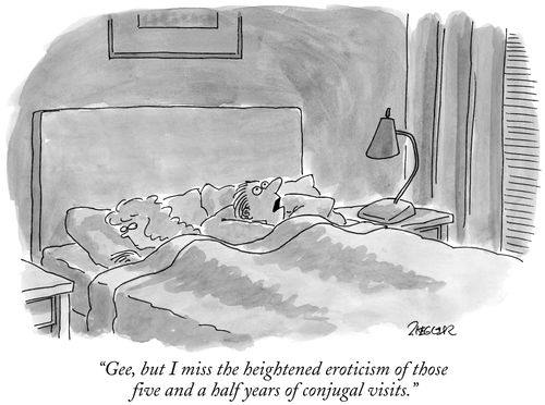 "Gee, but I miss the heightened eroticism of those five and a half years of conjugal visits."