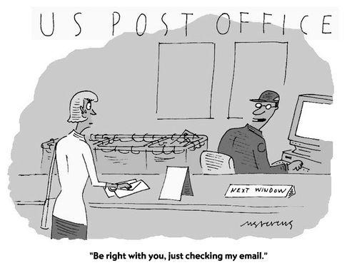 "Be right with you, just checking my email."