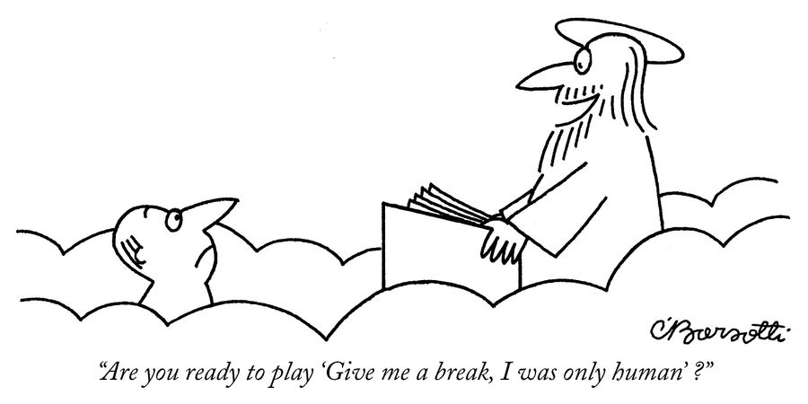 "Are you ready to play 'Give me a break, I was only human' ?"